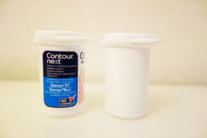 Test strip containers without label